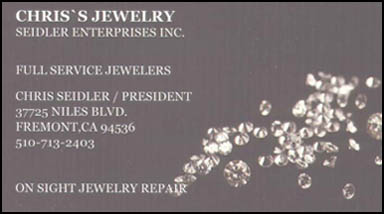 Chris's Jewelry Business Card