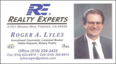 Roger Lyles Business Card